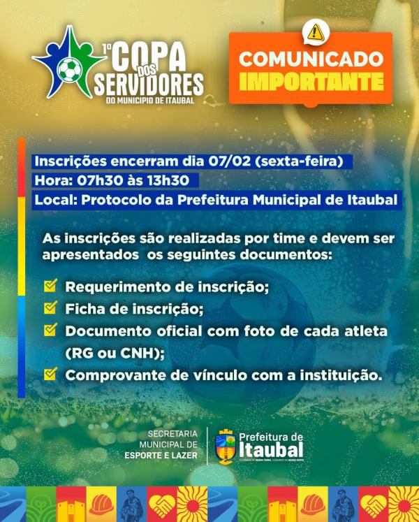 Últimos dias para se inscrever na 1ª Copa dos Servidores! 