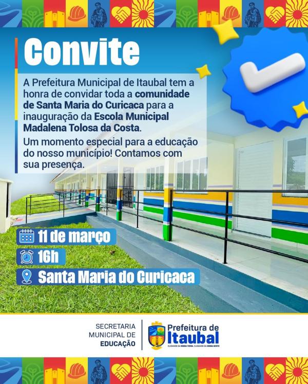 Inauguração da Escola Municipal Madalena Tolosa da Costa!