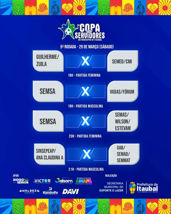 5ª RODADA DA COPA DOS SERVIDORES