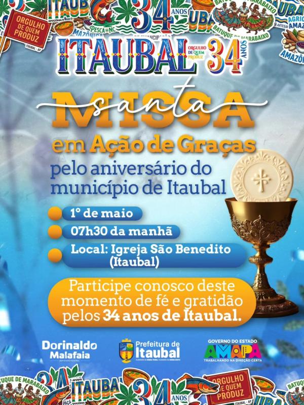 Missa em Ação de Graças pelos 34 anos de Itaubal.